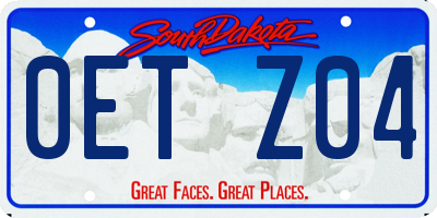 SD license plate 0ETZ04