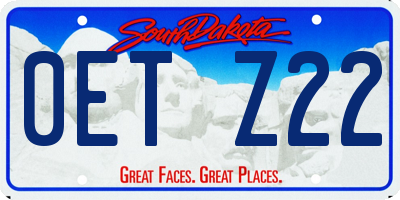 SD license plate 0ETZ22