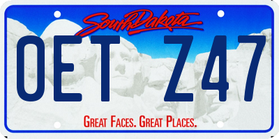 SD license plate 0ETZ47