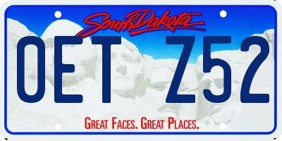 SD license plate 0ETZ52