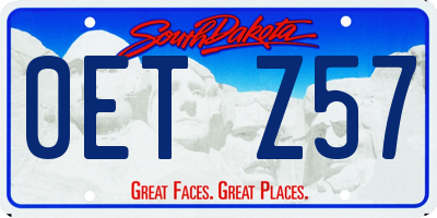 SD license plate 0ETZ57