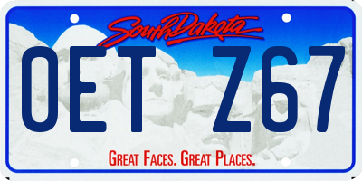 SD license plate 0ETZ67
