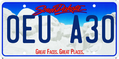 SD license plate 0EUA30