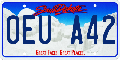 SD license plate 0EUA42