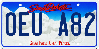 SD license plate 0EUA82