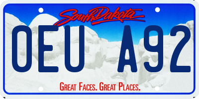 SD license plate 0EUA92
