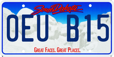 SD license plate 0EUB15