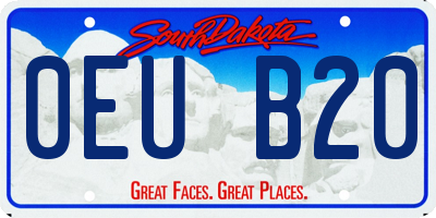 SD license plate 0EUB20