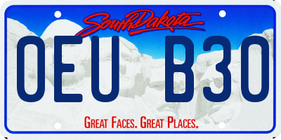 SD license plate 0EUB30