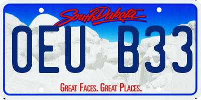 SD license plate 0EUB33
