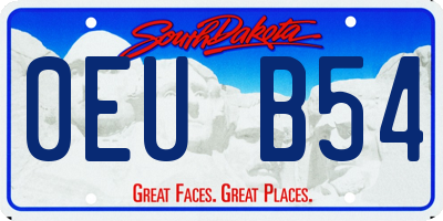 SD license plate 0EUB54