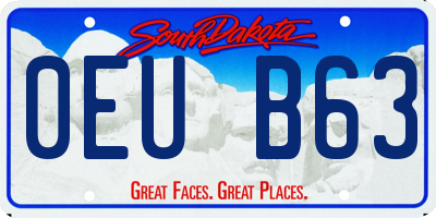 SD license plate 0EUB63