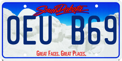 SD license plate 0EUB69