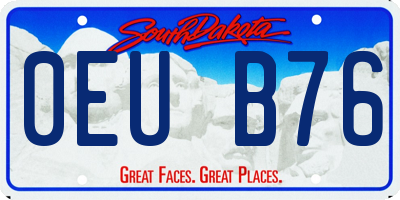 SD license plate 0EUB76