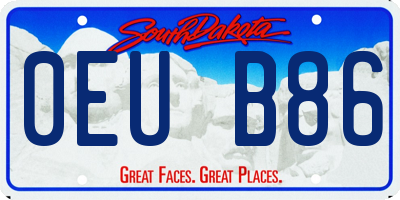 SD license plate 0EUB86