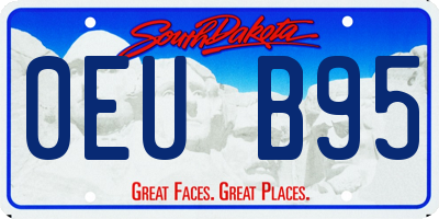 SD license plate 0EUB95