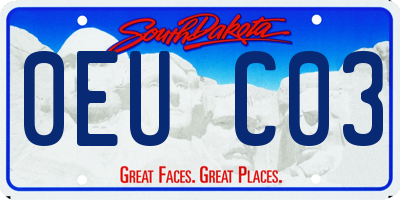 SD license plate 0EUC03