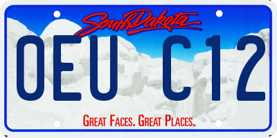 SD license plate 0EUC12