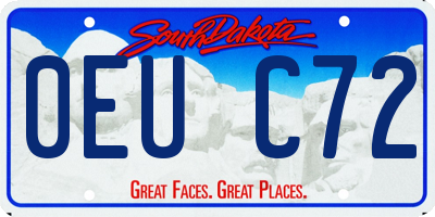 SD license plate 0EUC72