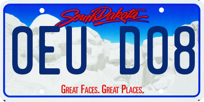 SD license plate 0EUD08