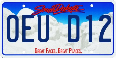 SD license plate 0EUD12