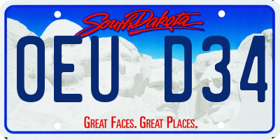 SD license plate 0EUD34