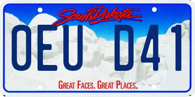 SD license plate 0EUD41