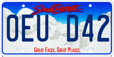 SD license plate 0EUD42