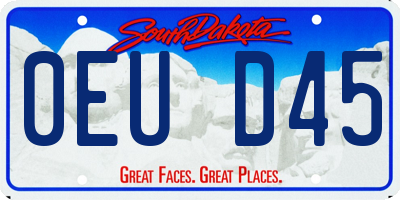 SD license plate 0EUD45