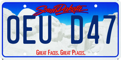 SD license plate 0EUD47