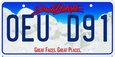 SD license plate 0EUD91