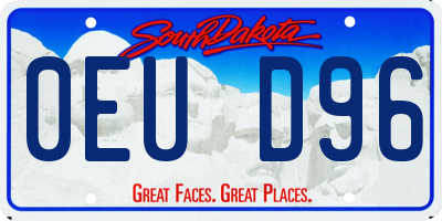 SD license plate 0EUD96