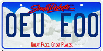 SD license plate 0EUE00