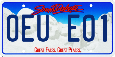 SD license plate 0EUE01