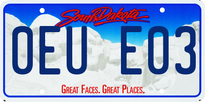 SD license plate 0EUE03