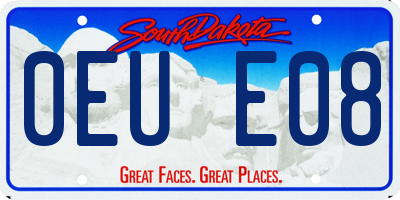 SD license plate 0EUE08