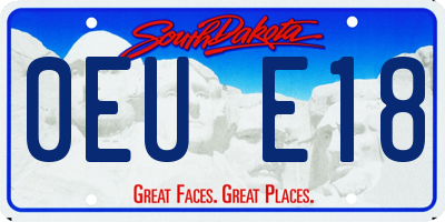 SD license plate 0EUE18