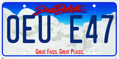 SD license plate 0EUE47