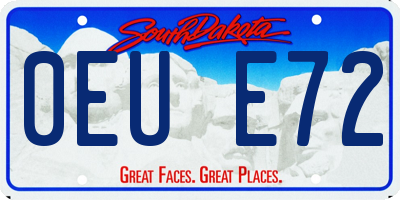 SD license plate 0EUE72