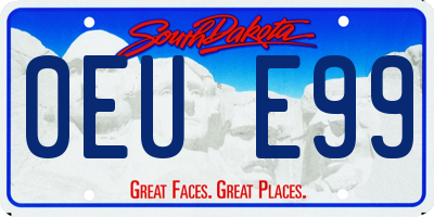 SD license plate 0EUE99