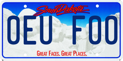 SD license plate 0EUF00