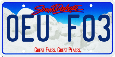 SD license plate 0EUF03