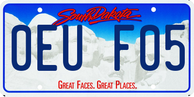 SD license plate 0EUF05