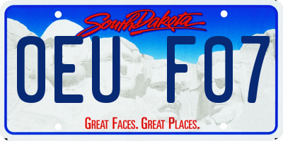 SD license plate 0EUF07