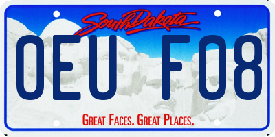 SD license plate 0EUF08