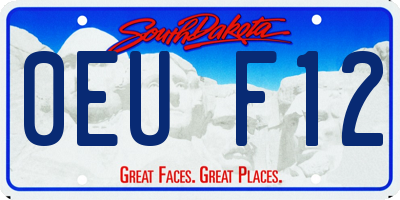 SD license plate 0EUF12
