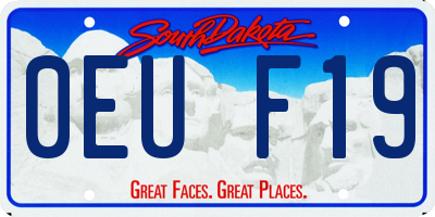 SD license plate 0EUF19