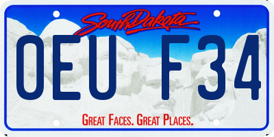 SD license plate 0EUF34