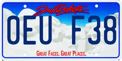 SD license plate 0EUF38