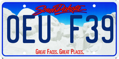 SD license plate 0EUF39